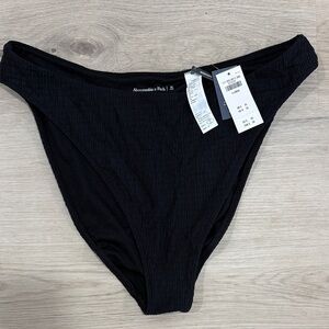 Abercrombie & Fitch Black Textured Bikini Bottoms